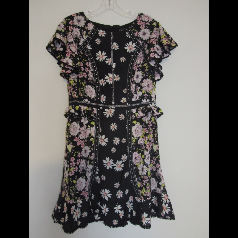 Floral, Flowy, Flutter Sleeve Dress